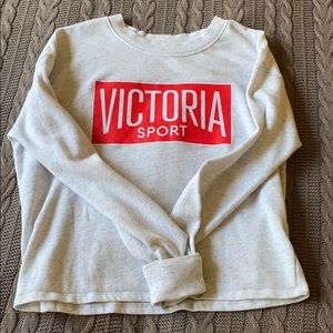 Victoria Secret Sport Crop Logo Sweater